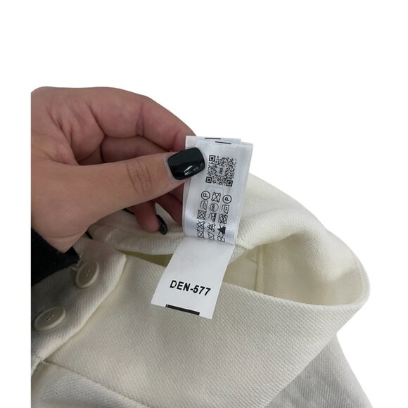 Zara Womens Pants Medium M Trousers White Wide Leg Pleated Linen 2365/586 NWT - Picture 11 of 14